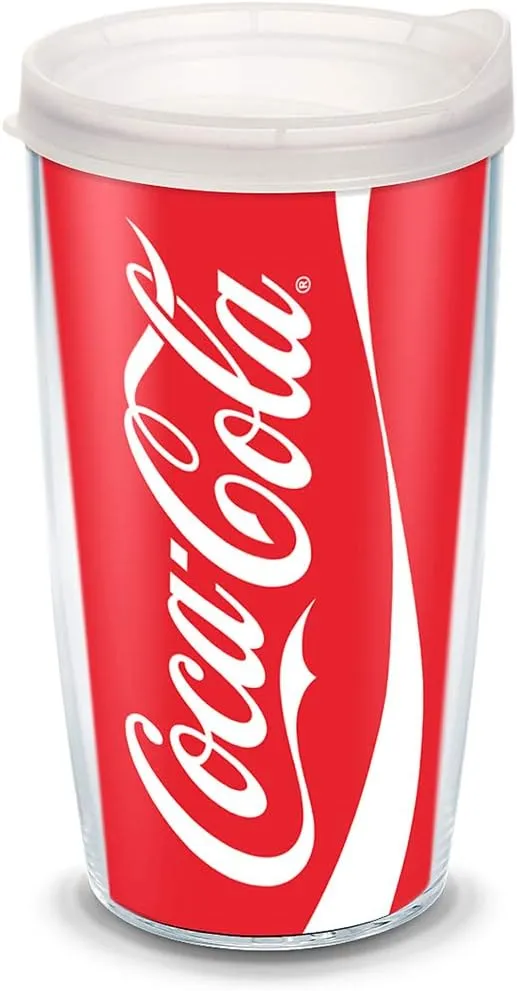 Tervis Coca-Cola - Coke Can Tumbler with Wrap and Frosted Lid 16oz, Clear