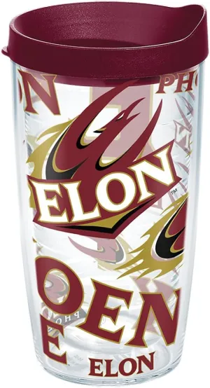 Tervis Elon University Phoenix Made in USA Double Walled Insulated Tumbler, 16oz, All Over