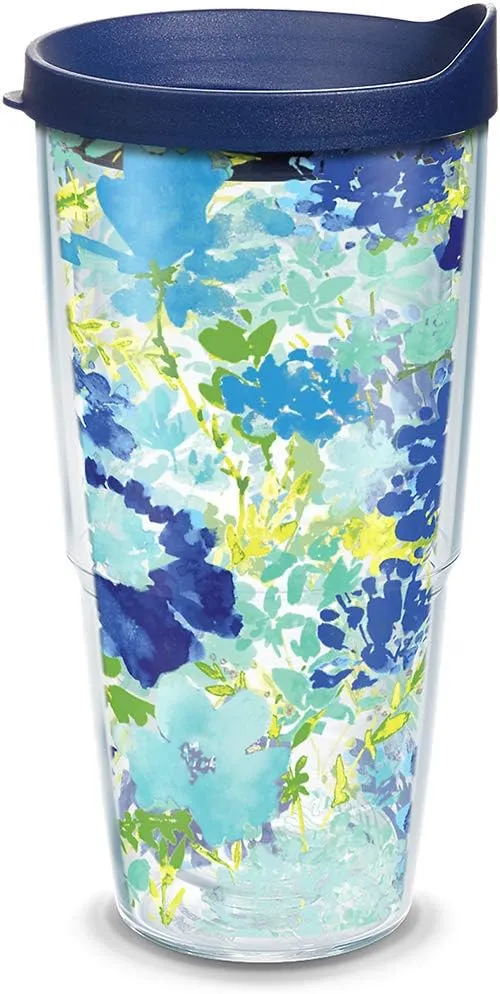 Tervis Fiesta Meadow Floral Made in USA Double Walled Insulated Tumbler Travel Cup Keeps Drinks Cold & Hot, 24oz, Classic Lidded