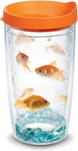 Tervis Goldfish Made in USA Double Walled Insulated Tumbler Travel Cup Keeps Drinks Cold & Hot, 16oz, Classic