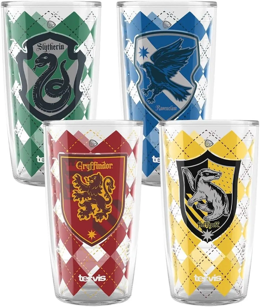 Tervis Harry Potter House Rules Made in USA Double Walled Insulated Tumbler Travel Cup Keeps Drinks Cold & Hot, 16oz - 4pk, Assorted