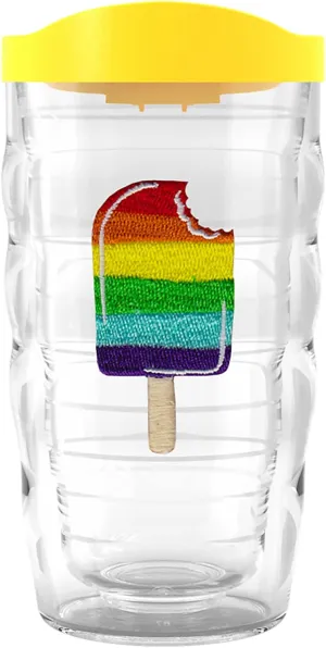 Tervis Ice Popsicle Collection Made in USA Double Walled Insulated Tumbler Travel Cup Keeps Drinks Cold & Hot, 10oz Wavy, Rainbow Pop