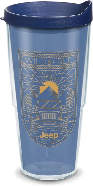 Tervis Jeep Made in USA Double Walled Insulated Tumbler Travel Cup Keeps Drinks Cold & Hot, 24oz, Wild and Free