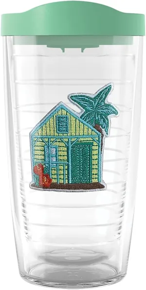 Tervis Made in USA Double Walled Beach House Retreat Collection Insulated Tumbler Cup Keeps Drinks Cold & Hot, 16oz, Mojito House