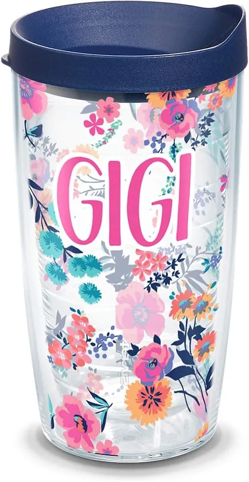 Tervis Made in USA Double Walled Dainty Floral Mother's Day Insulated Tumbler Cup Keeps Drinks Cold & Hot, 16oz, Gigi