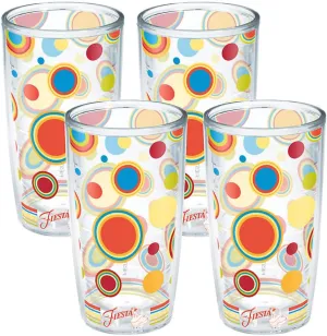 Tervis Made in USA Double Walled Fiesta Insulated Tumbler Cup Keeps Drinks Cold & Hot, 16oz - 4pk, Poppy Dots