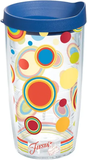 Tervis Made in USA Double Walled Fiesta Insulated Tumbler Cup Keeps Drinks Cold & Hot, 16oz, Poppy Dots