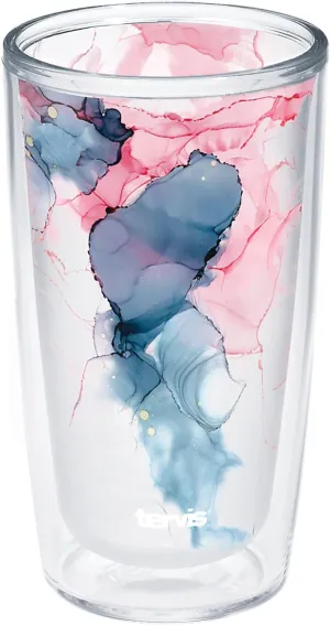 Tervis Made in USA Double Walled Inkreel - Crystal Nature Collection Insulated Tumbler Cup Keeps Drinks Cold & Hot, 16oz, Summer Bloom