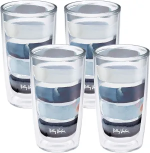 Tervis Made in USA Double Walled Kelly Ventura Insulated Plastic Tumbler Cup Keeps Drinks Cold & Hot, 16oz 4pk, Sorbet Stripe