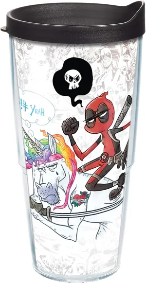 Tervis Made in USA Double Walled Marvel - Deadpool Insulated Tumbler Cup Keeps Drinks Cold & Hot, 24oz, Let's Do This