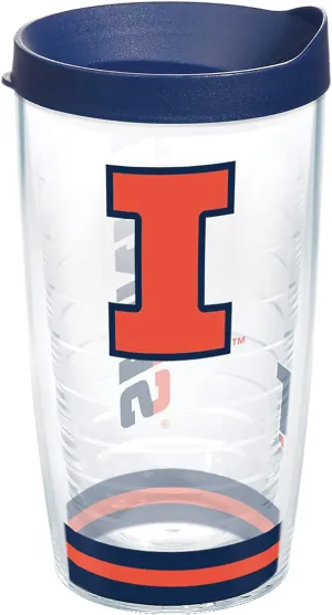 Tervis Made in USA Double Walled University of Illinois Fighting Illini Insulated Tumbler Cup Keeps Drinks Cold & Hot, 16oz, Arctic