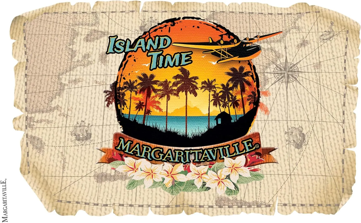 Tervis Margaritaville - Island Time Made in USA Double Walled Insulated Tumbler Travel Cup Keeps Drinks Cold & Hot, 16oz - 2pk, Clear