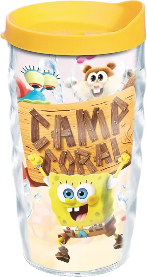 Tervis Nickelodeon™ - SpongeBob SquarePants Made in USA Double Walled Insulated Tumbler Travel Cup Keeps Drinks Cold & Hot, 10oz Wavy, Camp Coral