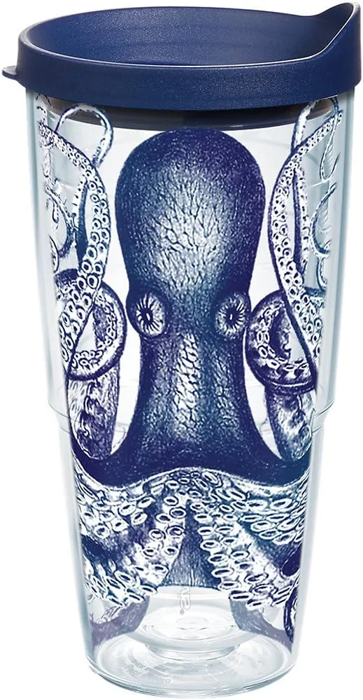 Tervis Octopus Made in USA Double Walled Insulated Tumbler Travel Cup Keeps Drinks Cold & Hot, 24oz, Classic