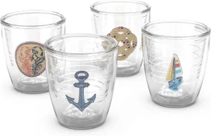 Tervis Ol' Time Maritime Boating Collection Made in USA Double Walled Insulated Tumbler Travel Cup Keeps Drinks Cold & Hot, 12oz - 4pk, Classic