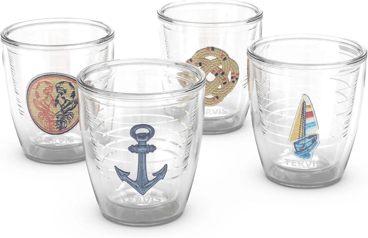 Tervis Ol' Time Maritime Boating Collection Made in USA Double Walled Insulated Tumbler Travel Cup Keeps Drinks Cold & Hot, 12oz - 4pk, Classic