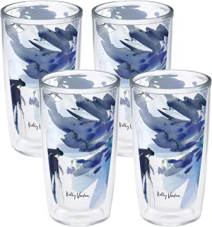Tervis Plastic Made in USA Double Walled Kelly Ventura Insulated Tumbler Cup Keeps Drinks Cold & Hot, 16oz 4pk, Hillside
