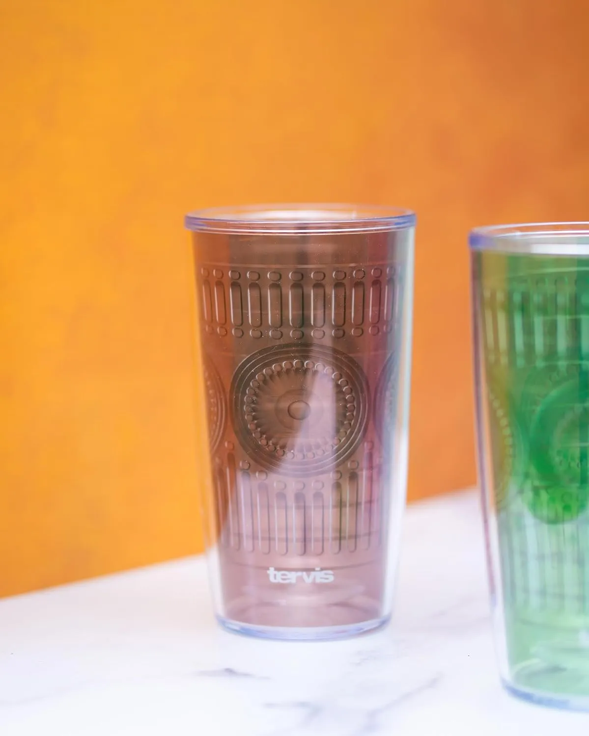 Tervis Romantic Embossed Hobnail Collection Made in USA Double Walled Insulated Tumbler Travel Cup Keeps Drinks Cold & Hot, 16oz 4pk, Assorted