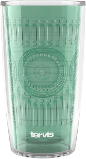 Tervis Romantic Embossed Hobnail Collection Made in USA Double Walled Insulated Tumbler Travel Cup Keeps Drinks Cold & Hot, 16oz, Mangrove Green