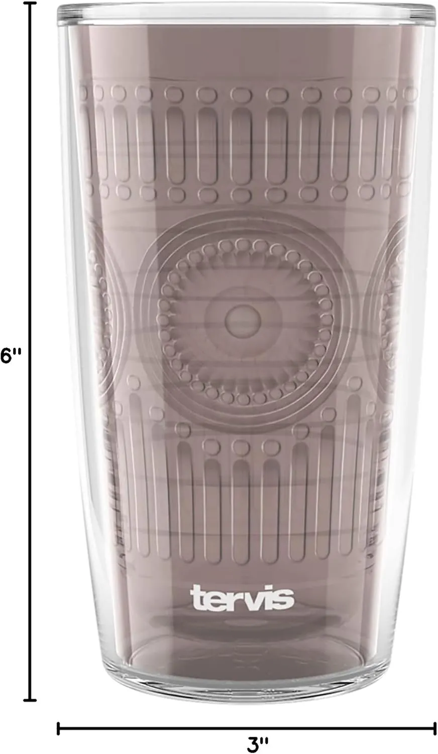 Tervis Romantic Embossed Hobnail Collection Made in USA Double Walled Insulated Tumbler Travel Cup Keeps Drinks Cold & Hot, 16oz, River Rock