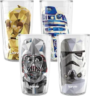 Tervis Star Wars Cubed Collection Assorted Made in USA Double Walled Insulated Tumbler Travel Cup Keeps Drinks Cold & Hot, 16oz - 4pk, Classic