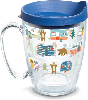 Tervis Trailer Bears Made in USA Double Walled Insulated Tumbler Travel Cup Keeps Drinks Cold & Hot, 16oz Mug, Clear