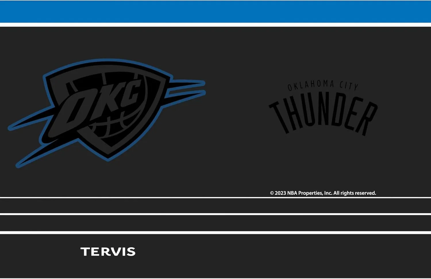 Tervis Traveler NBA Oklahoma City Thunder - Night Game Triple Walled Insulated Tumbler Travel Cup Keeps Drinks Cold & Hot, 30oz with Straw Lid, Stainless Steel