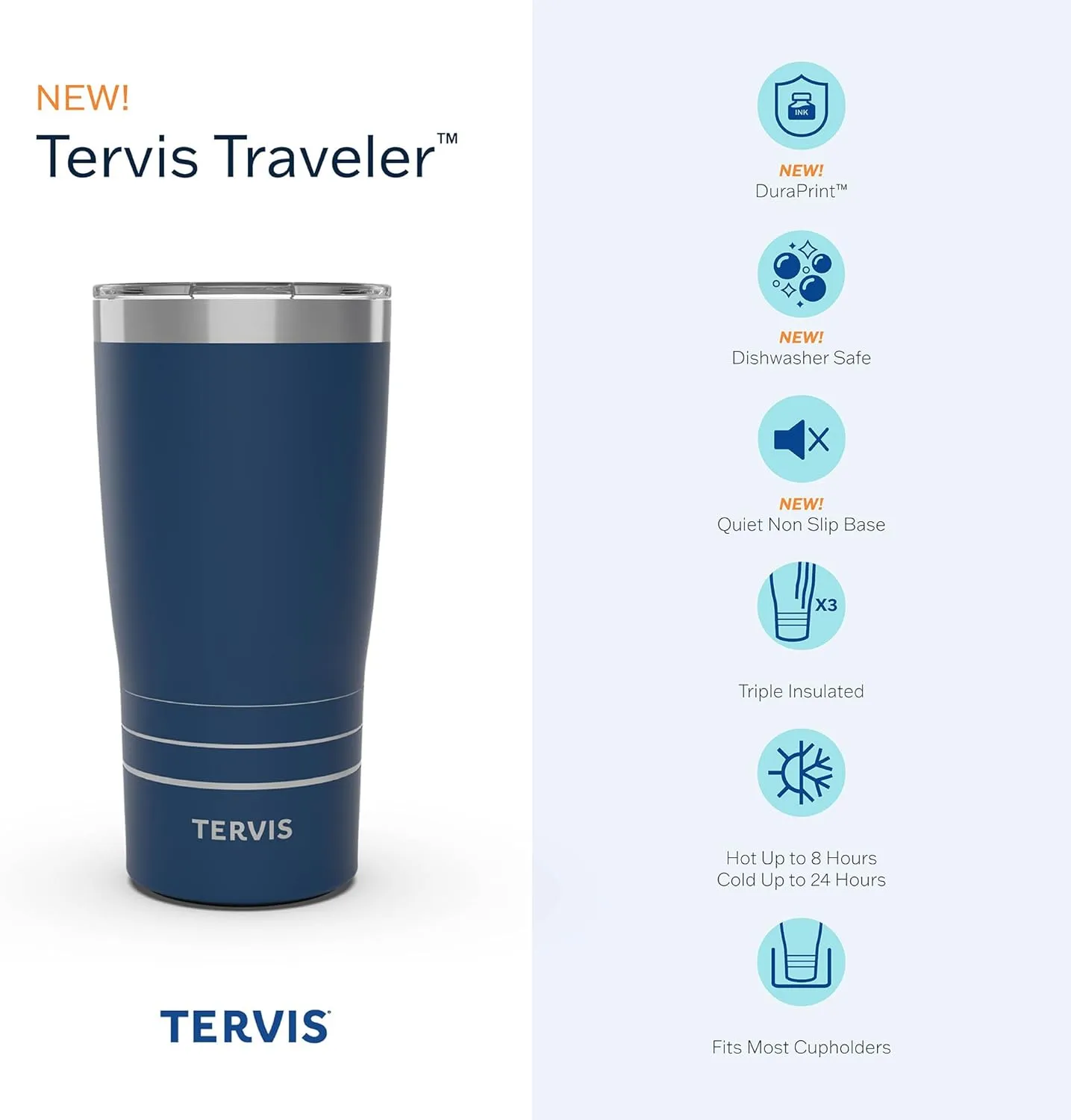 Tervis Traveler Purdue Boilermakers - MVP Triple Walled Insulated Tumbler Travel Cup Keeps Drinks Cold & Hot, 20oz, Stainless Steel