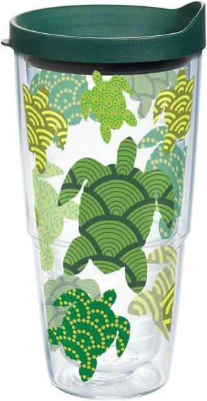 Tervis Turtle Pattern Made in USA Double Walled Insulated Tumbler Cup Keeps Drinks Cold & Hot, 24oz, Classic
