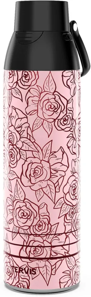 Tervis Venture Water Bottle Secret Admirer Rose Triple Walled Insulated Tumbler Travel Cup Keeps Drinks Cold & Hot, 26oz, Stainless Steel