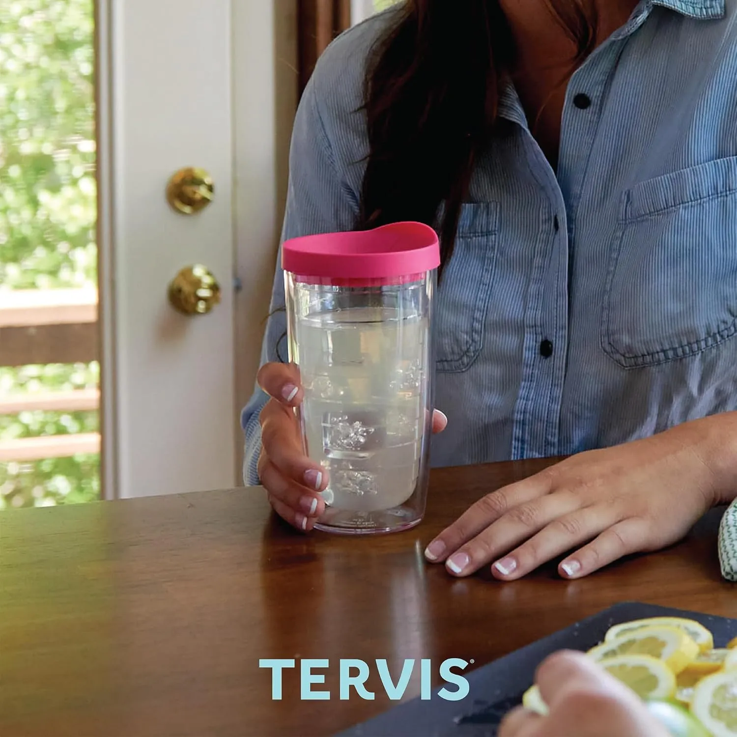 Tervis Wildflower Crystal Collection Made in USA Double Walled Insulated Tumbler Travel Cup Keeps Drinks Cold & Hot, 16oz, Sage and Dandelion