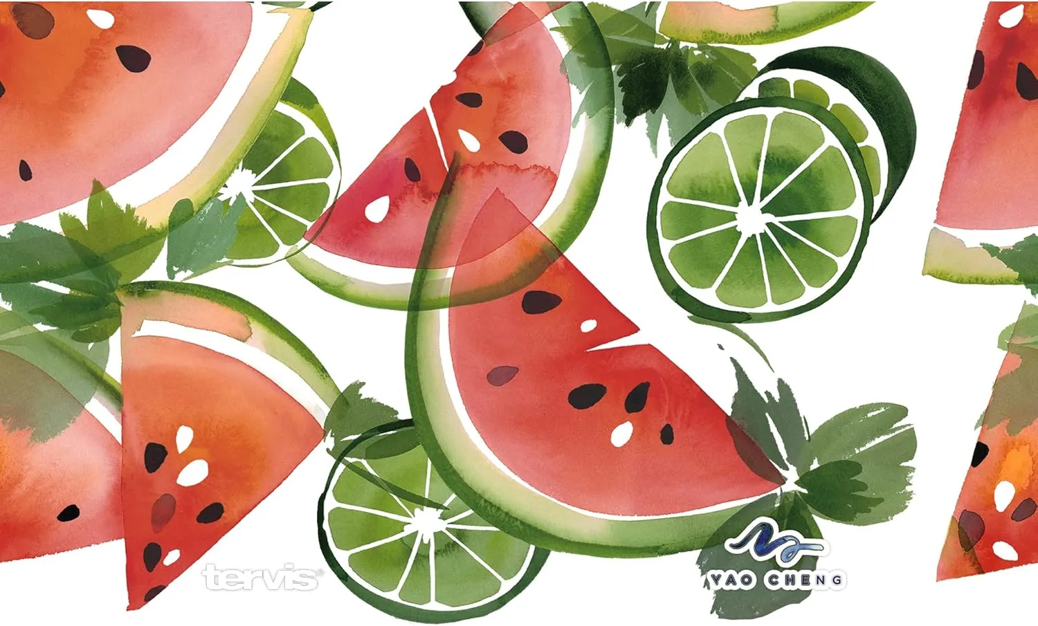 Tervis Yao Cheng Chilled Fruit Watermelon Lime Made in USA Double Walled Insulated Tumbler Travel Cup Keeps Drinks Cold & Hot, 16oz, Watermelon Lime