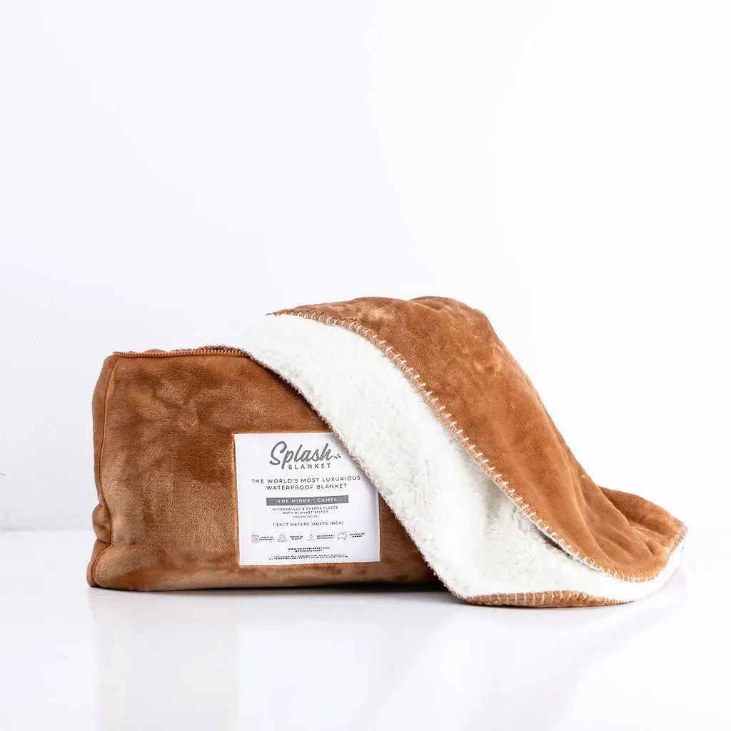 The Minky Waterproof Splash Blanket™- Camel
