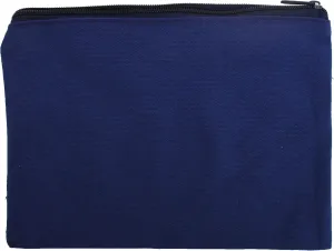 Threadart 3 Pack Canvas Pencil Pouch Navy with Zipper For Organization, Small Tools, Makeup Organizer Bag - 100% Cotton Canvas Heavy Duty 7" x 9.25"