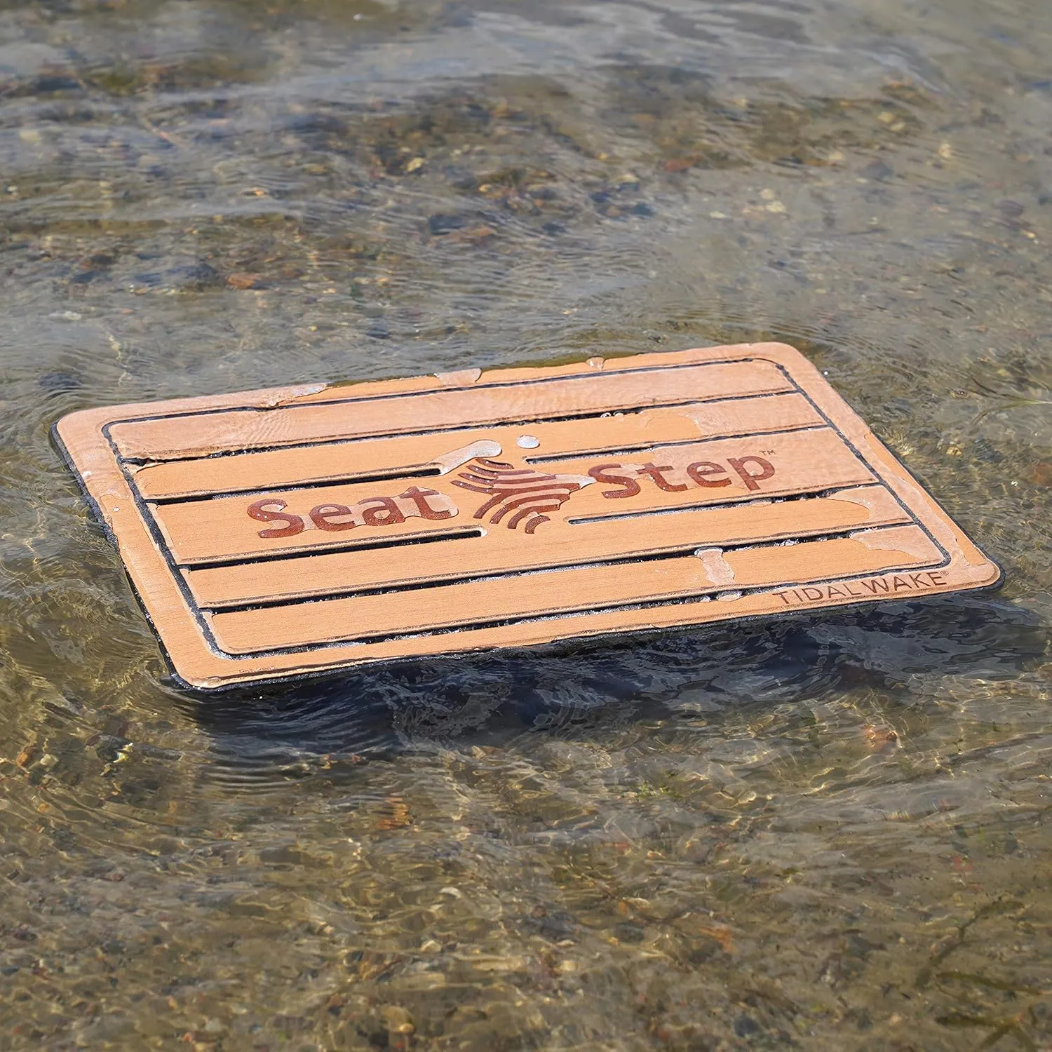 Tidal Wake Seat Step Non-Slip Marine Mat–Protects Boat Seats & Upholstery from Rips, Dirt & Wear from Stepping on Seats-Ideal for Cushions, Seat Covers, Vinyl Upholstery (Taupe/Black)