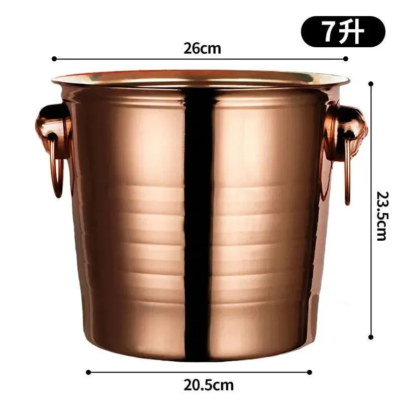 Tiger Head Stainless Steel Ice Bucket,Cooler,Bar Accessories,Wine Holder,Home Brewing,Wine Making Barware,Ice Buckets,3L, 5L, 7L