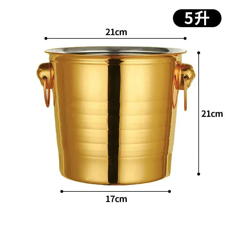 Tiger Head Stainless Steel Ice Bucket,Cooler,Bar Accessories,Wine Holder,Home Brewing,Wine Making Barware,Ice Buckets,3L, 5L, 7L