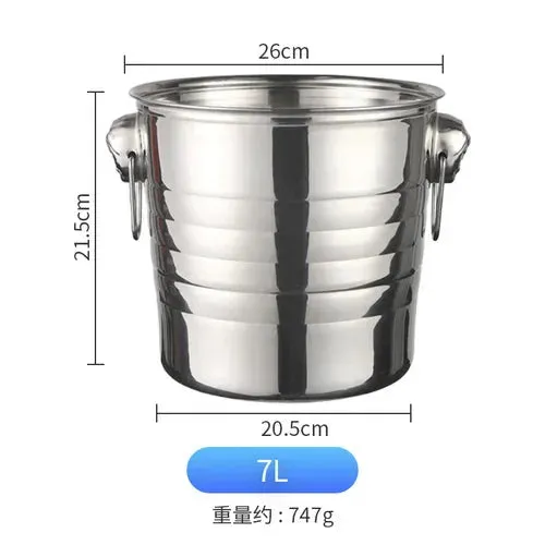 Tiger Head Stainless Steel Ice Bucket,Cooler,Bar Accessories,Wine Holder,Home Brewing,Wine Making Barware,Ice Buckets,3L, 5L, 7L