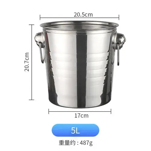 Tiger Head Stainless Steel Ice Bucket,Cooler,Bar Accessories,Wine Holder,Home Brewing,Wine Making Barware,Ice Buckets,3L, 5L, 7L