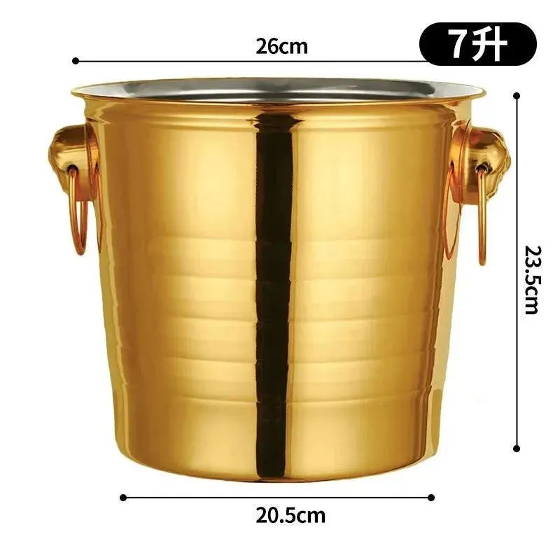 Tiger Head Stainless Steel Ice Bucket,Cooler,Bar Accessories,Wine Holder,Home Brewing,Wine Making Barware,Ice Buckets,3L, 5L, 7L