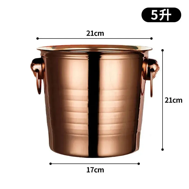 Tiger Head Stainless Steel Ice Bucket,Cooler,Bar Accessories,Wine Holder,Home Brewing,Wine Making Barware,Ice Buckets,3L, 5L, 7L