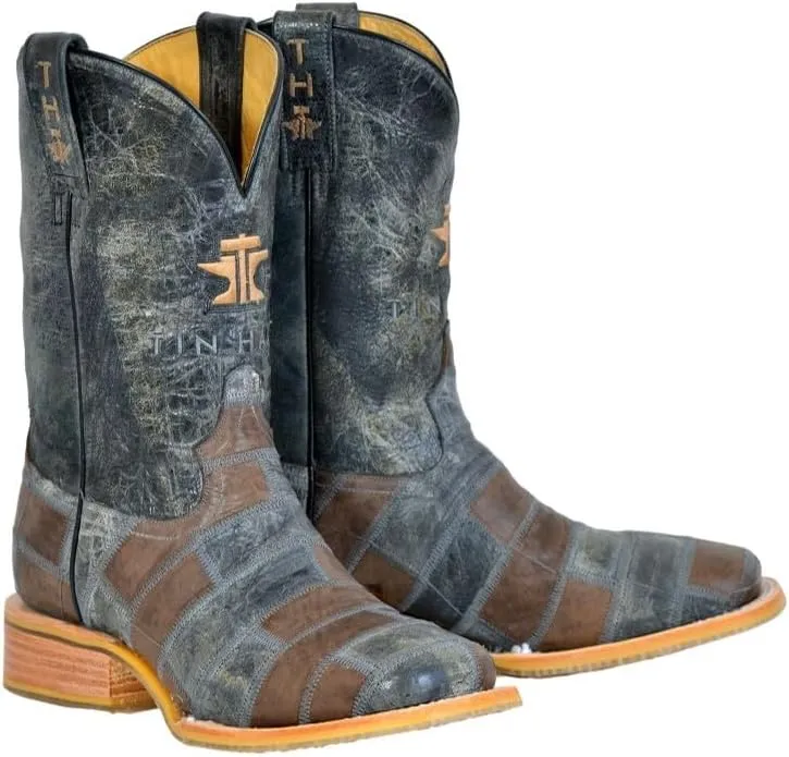 Tin Haul Western Boot Mens Bricks Stones Patchwork 14-020-0077-0504 BL