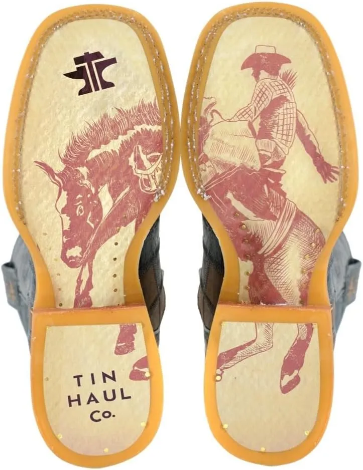Tin Haul Western Boot Mens Bricks Stones Patchwork 14-020-0077-0504 BL