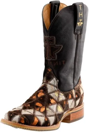 Tin Haul Women's Shaggy Diamonds Western Boot Broad Square Toe - 14-021-0007-1474 BR 10 M US Brown