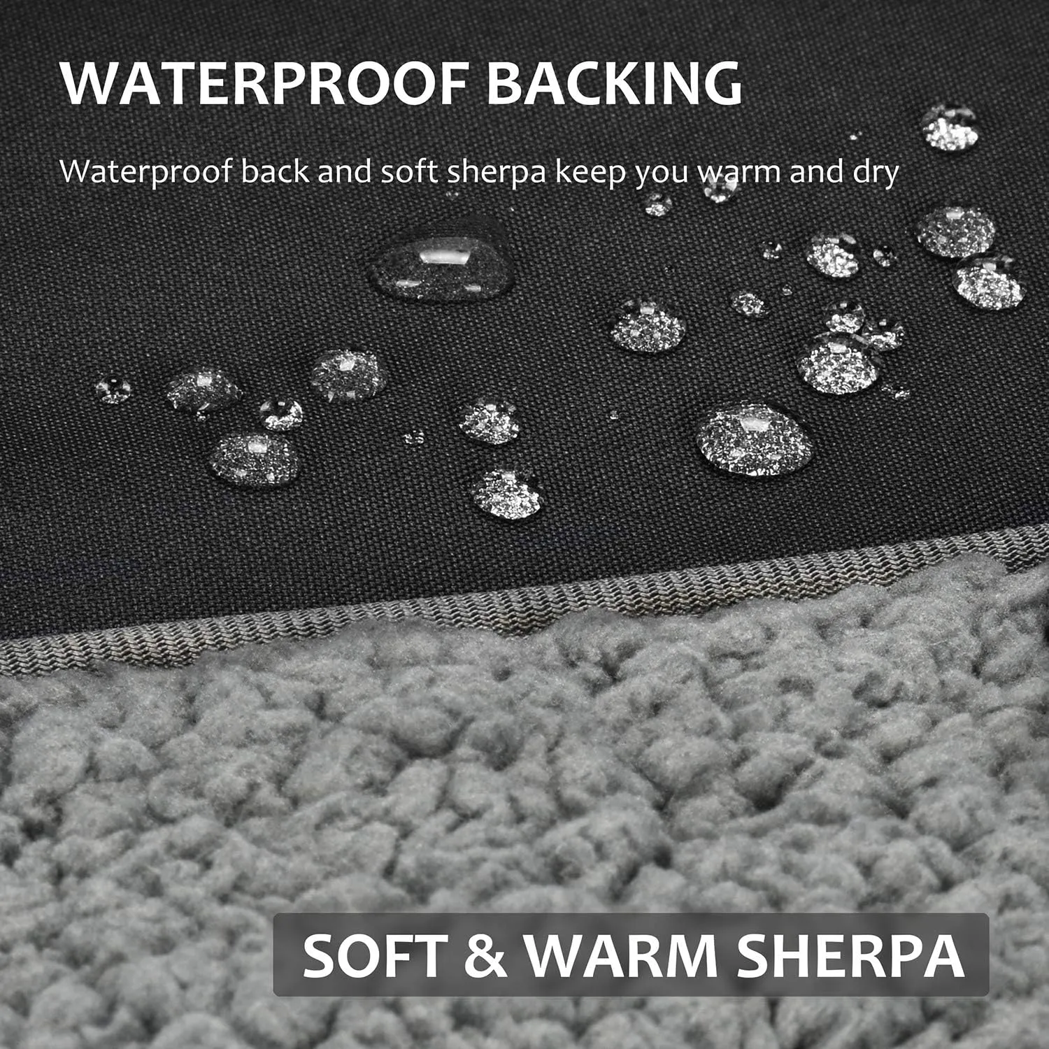 Tirrinia Outdoors Waterproof Camping Blanket,Sherpa Fleece Warm Windproof Soccer Stadium Blanket for Car Football Beach Concerts,51''X 59''