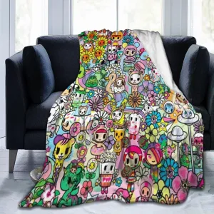Tokidoki Ultra-Soft Throw Blanket Warm Fleece Blanket Lambswool Blanket for Couch Bed Sofa 80"X60"