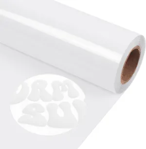 TORC White Puff 3D HTV Vinyl Heat Transfer, 12" x10ft Iron-On for T-Shirts | Compatible with Cricut, Silhouette | Easy Cut & Weed, Crack-Resistant & Washable