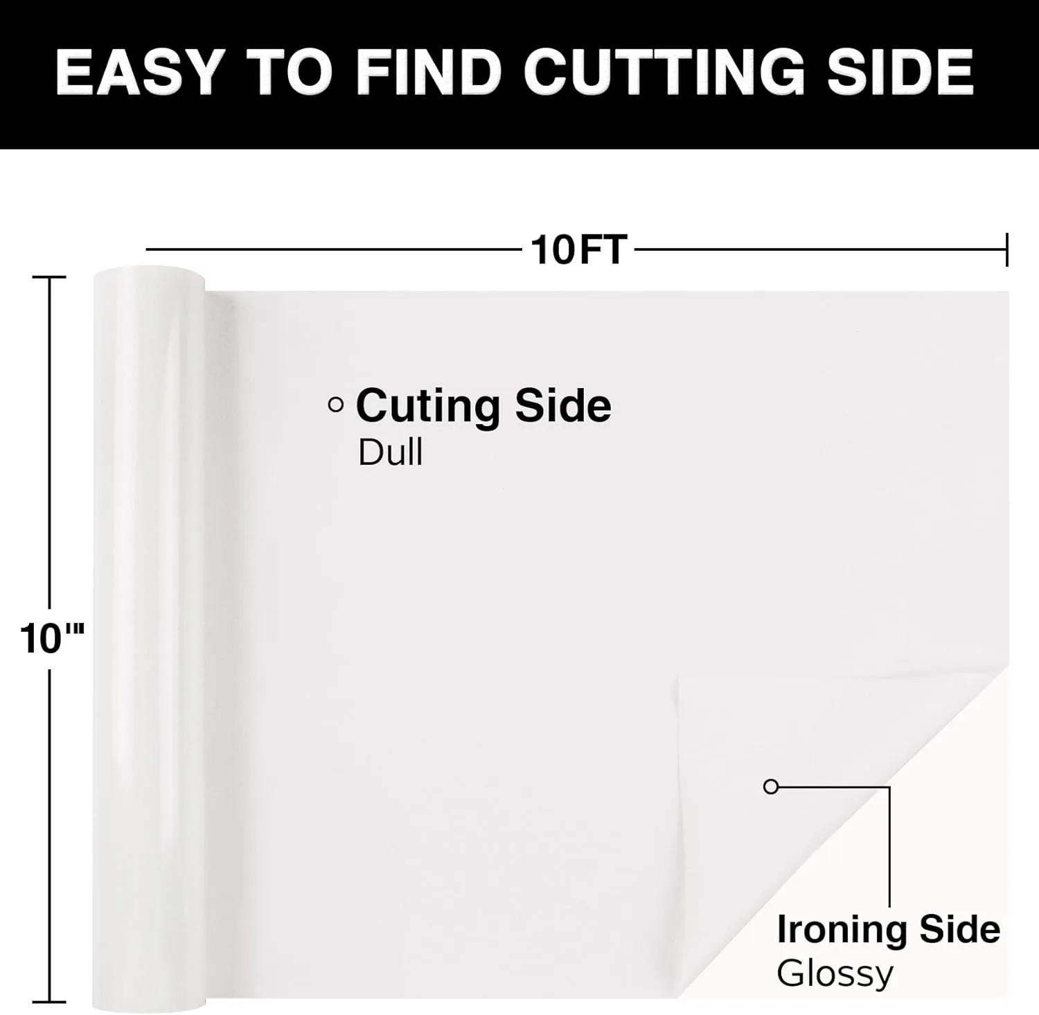 TORC White Puff 3D HTV Vinyl Heat Transfer, 12" x10ft Iron-On for T-Shirts | Compatible with Cricut, Silhouette | Easy Cut & Weed, Crack-Resistant & Washable