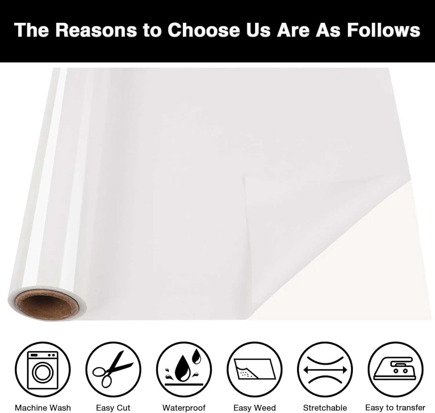 TORC White Puff 3D HTV Vinyl Heat Transfer, 12" x10ft Iron-On for T-Shirts | Compatible with Cricut, Silhouette | Easy Cut & Weed, Crack-Resistant & Washable