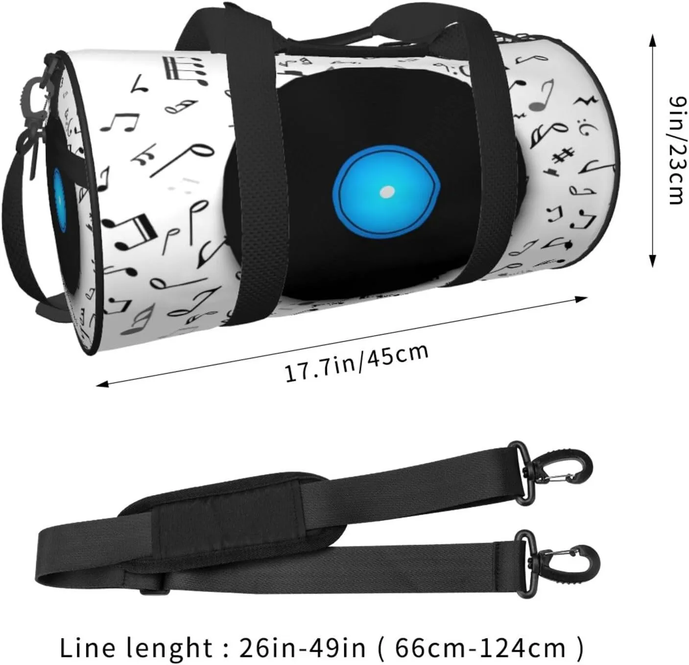 Travel Duffle Bag for Men Women, Musical Vinyl Record Album Duffle Bags for Sport Gym Overnight Luggage